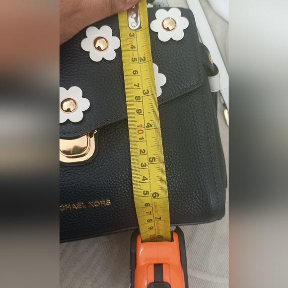 Authentic Michael Kors Bristol Floral Appliqué Satchel/Crossbody Bag -Navy Blue - Picture 12 of 16